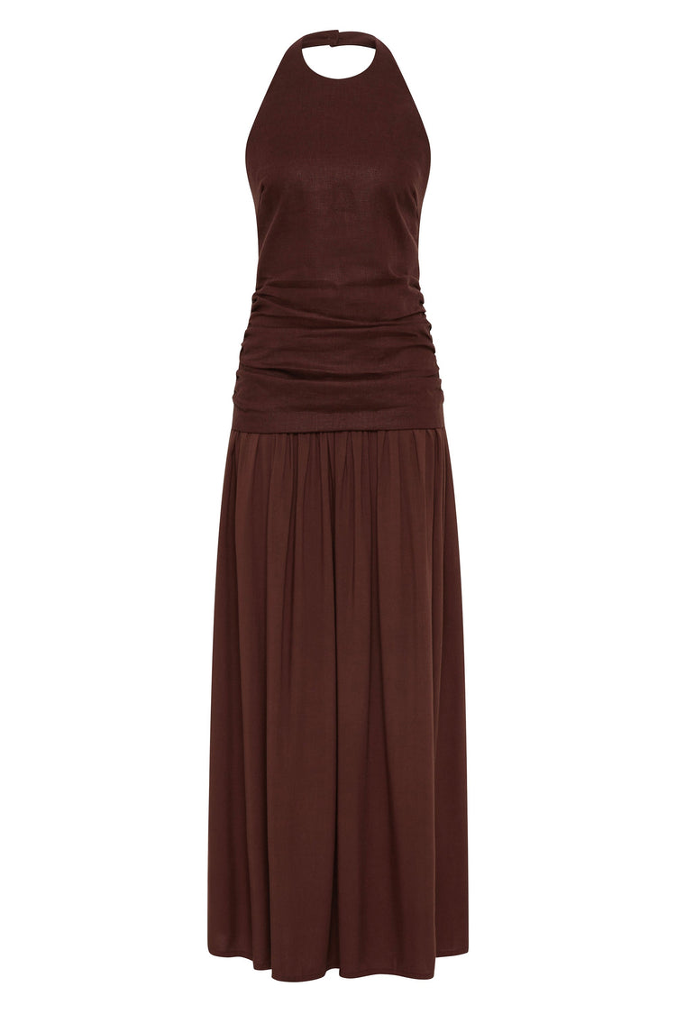Faithfull-Tali maxi dress carob-dgallerystore