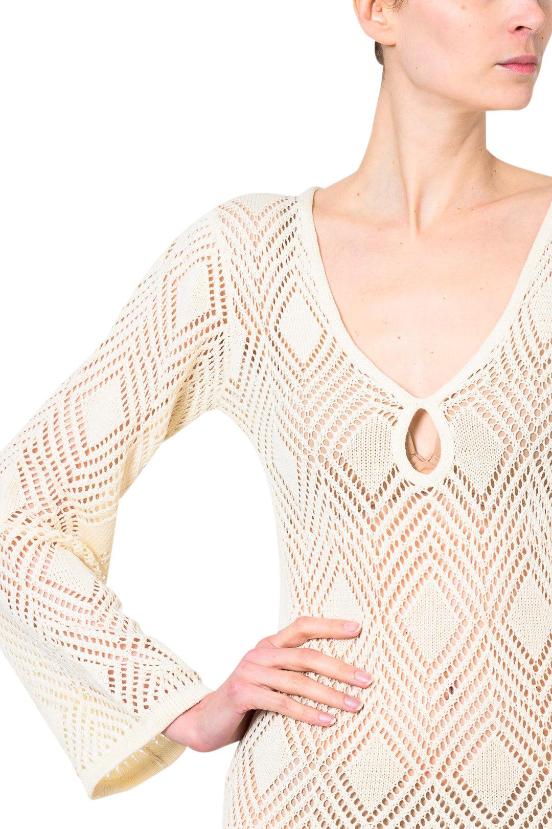 Faithfull The Brand-Serena Pointelle Knit Dress-dgallerystore