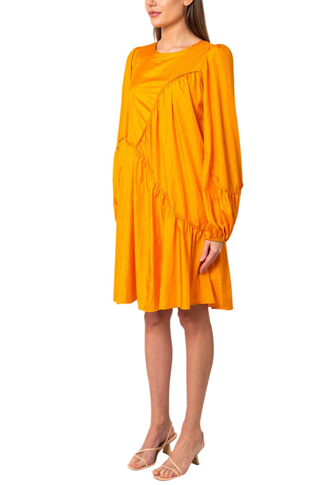 midi oversized dress Oversized Floral Midi Dress: Balloon Sleeves, Square Neck