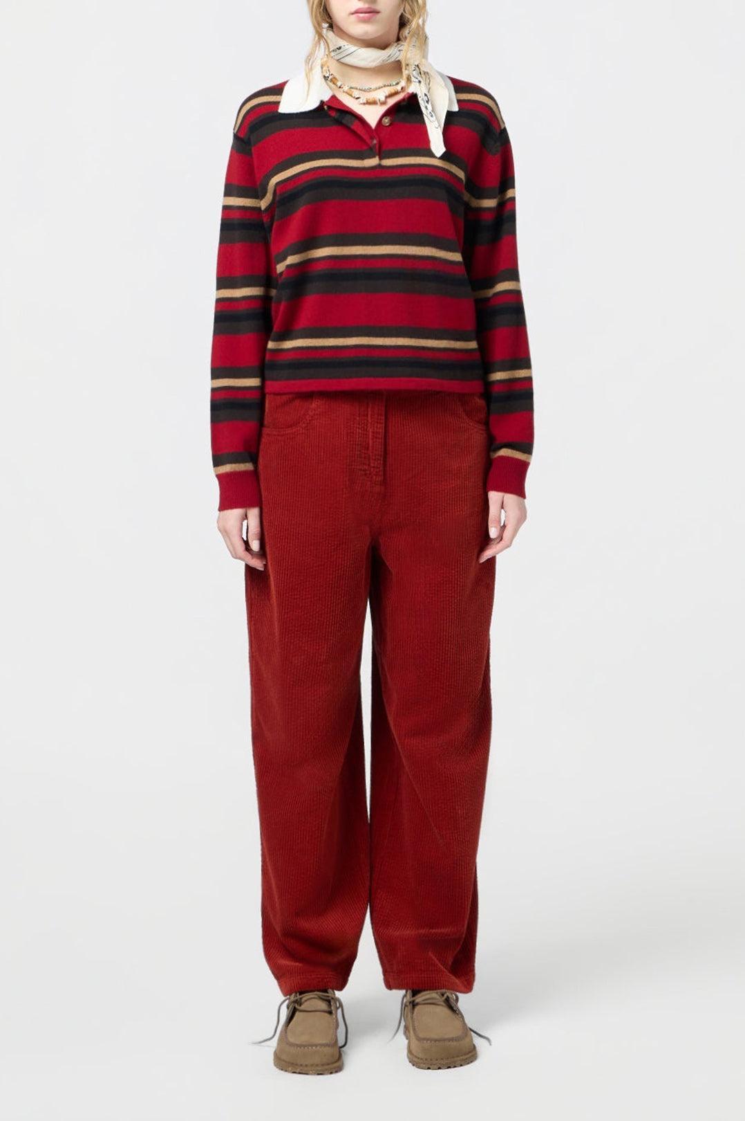 Guest In Residence-Cropped stripe rugby ruby combo-dgallerystore