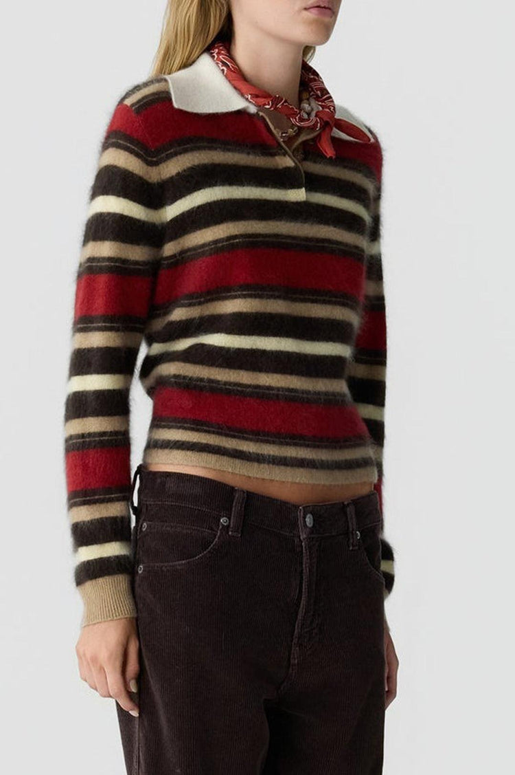 Guest In Residence-Grizzly cropped rugby carmine combo-dgallerystore