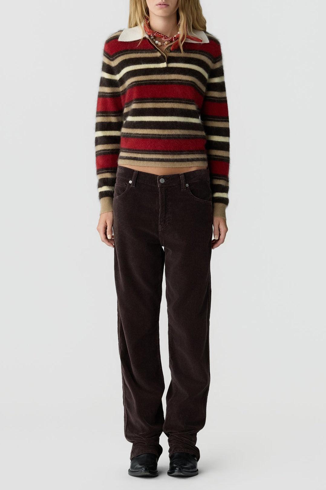Guest In Residence-Grizzly cropped rugby carmine combo-dgallerystore