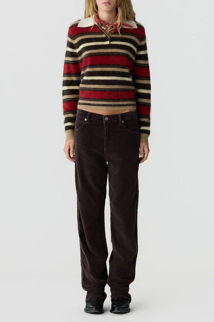 Guest In Residence-Grizzly cropped rugby carmine combo-dgallerystore