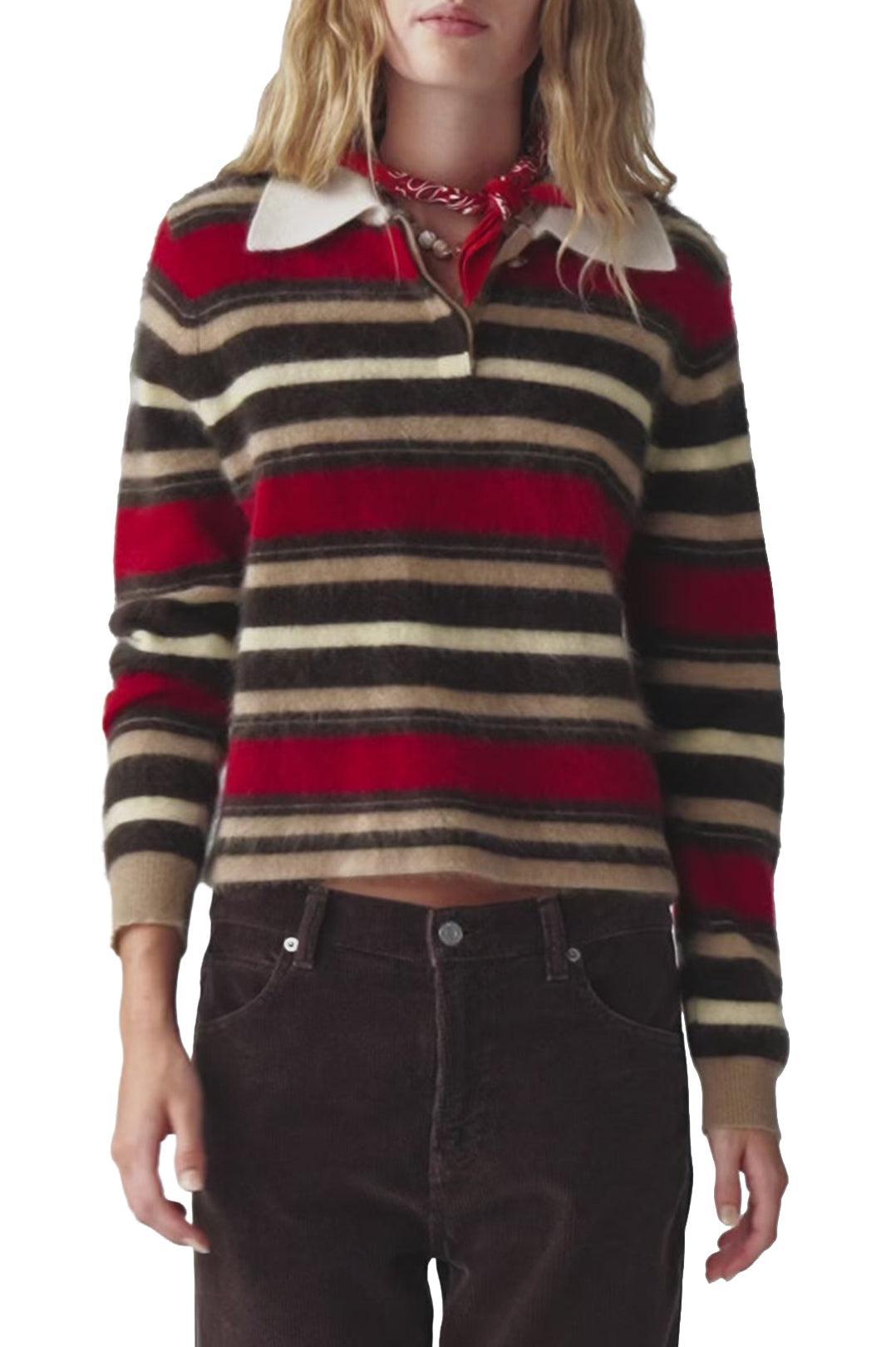 Guest In Residence-Grizzly cropped rugby carmine combo-dgallerystore