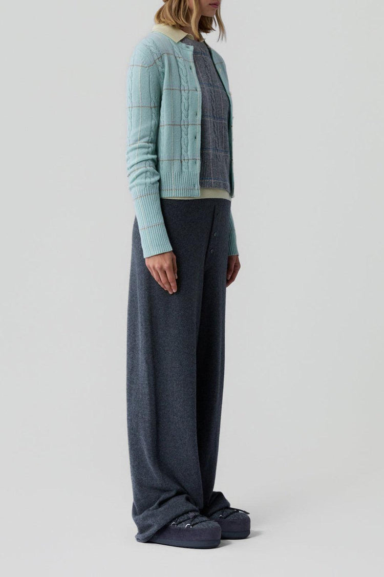 Guest In Residence-Jane check cardigan seaglass combo-dgallerystore