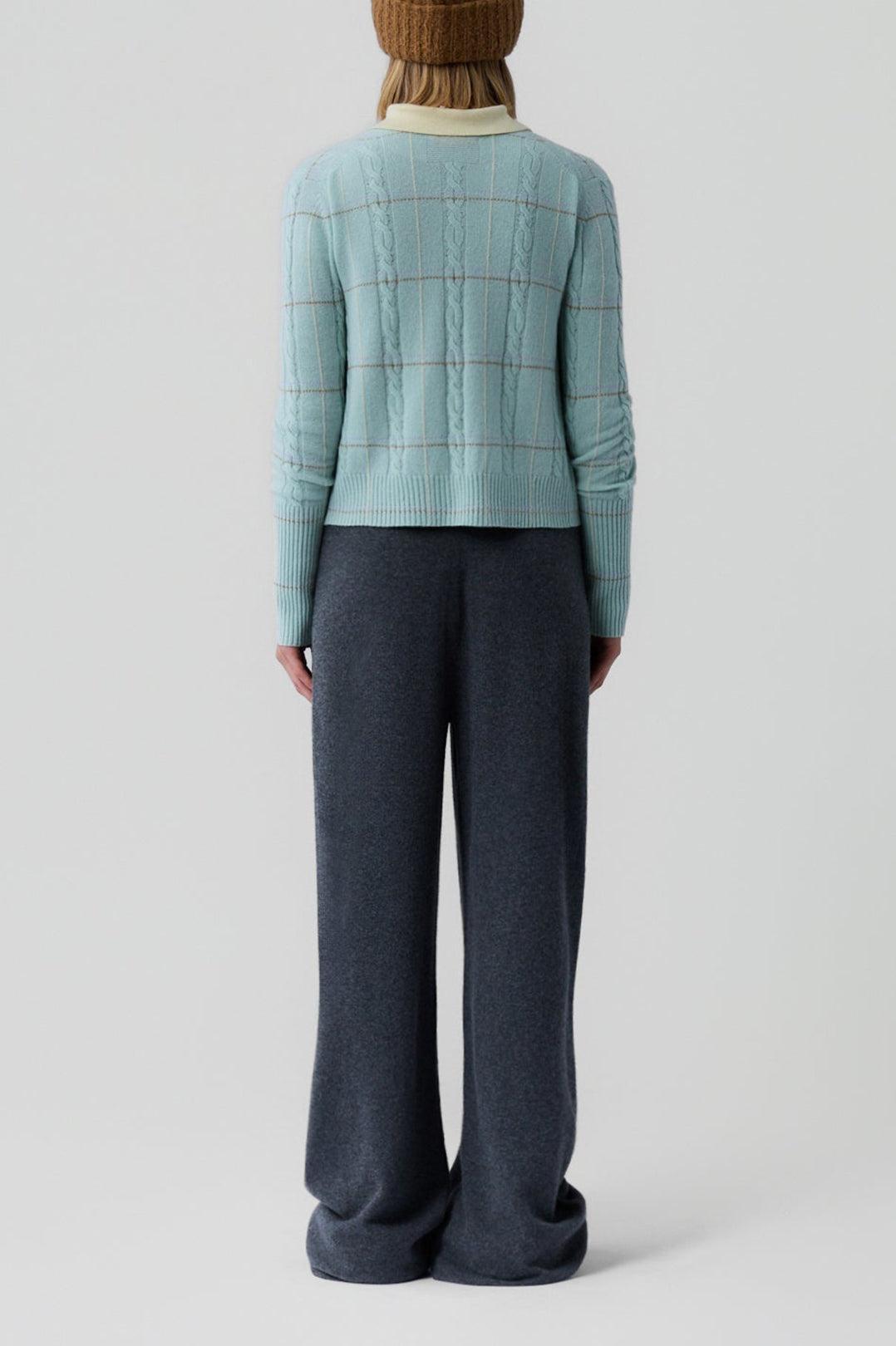 Guest In Residence-Jane check cardigan seaglass combo-dgallerystore