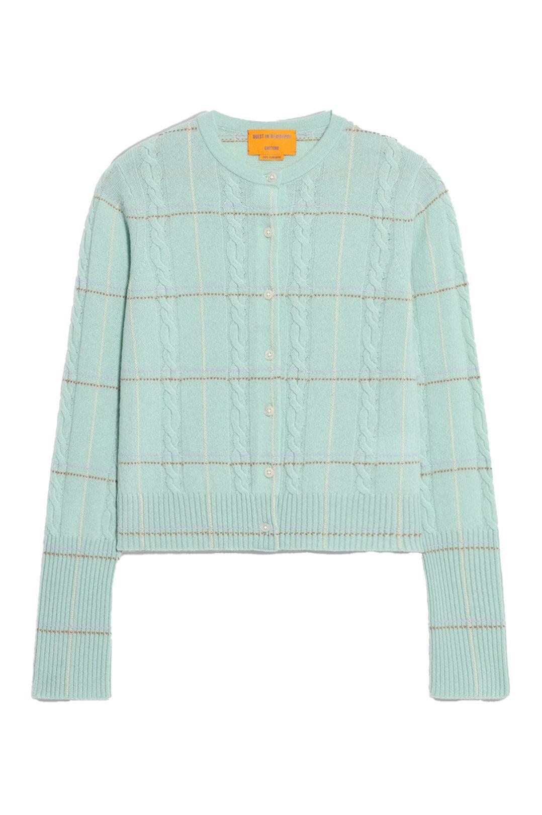 Guest In Residence-Jane check cardigan seaglass combo-dgallerystore