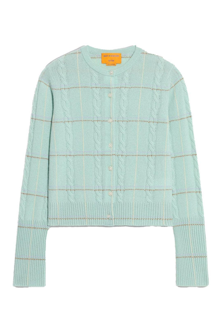 Guest In Residence-Jane check cardigan seaglass combo-dgallerystore