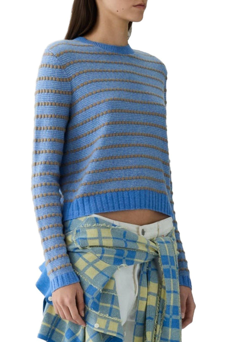 Guest In Residence-Pebble Stripe Shrunken Crew Knit-dgallerystore