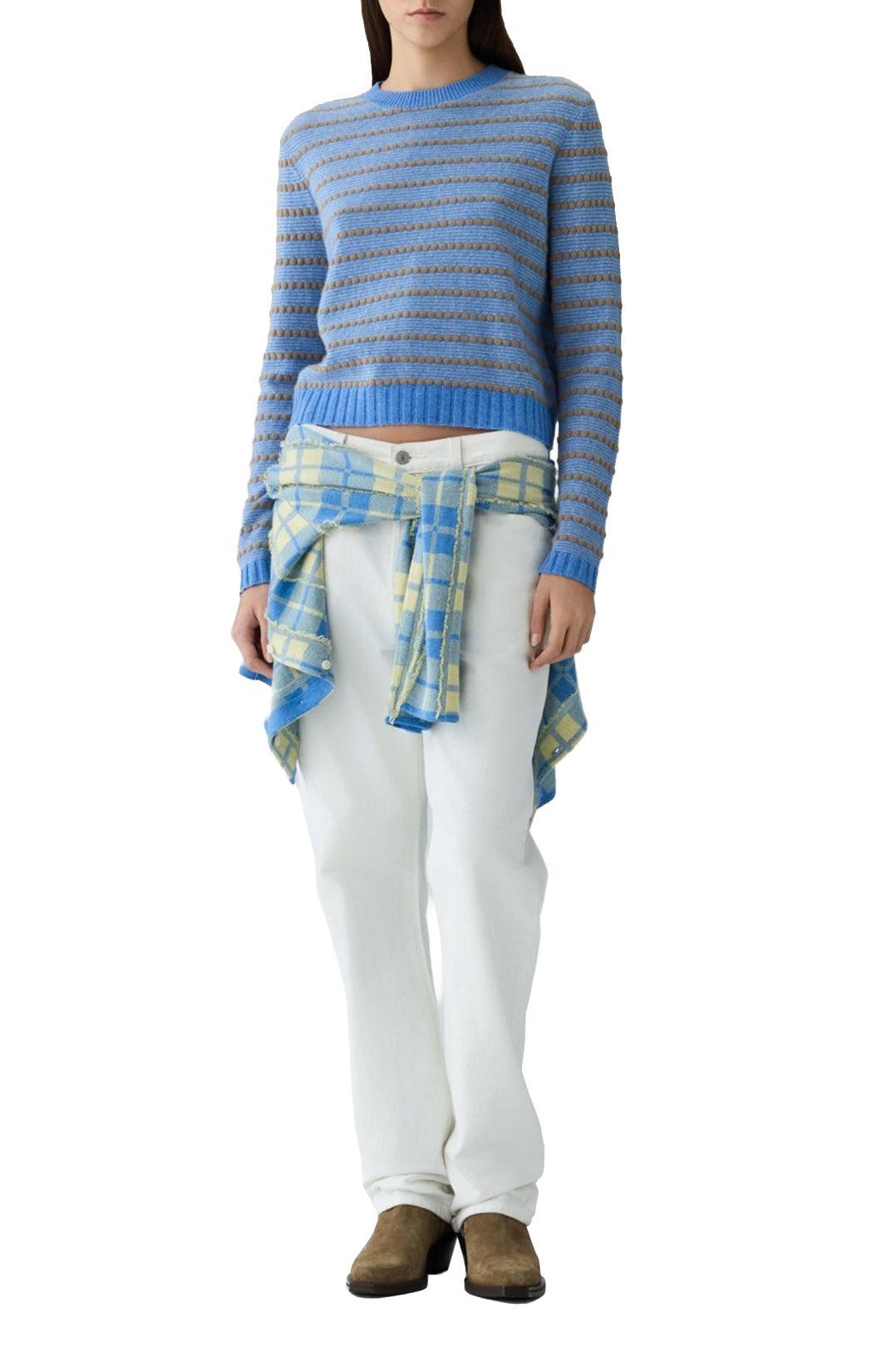 Guest In Residence-Pebble Stripe Shrunken Crew Knit-dgallerystore