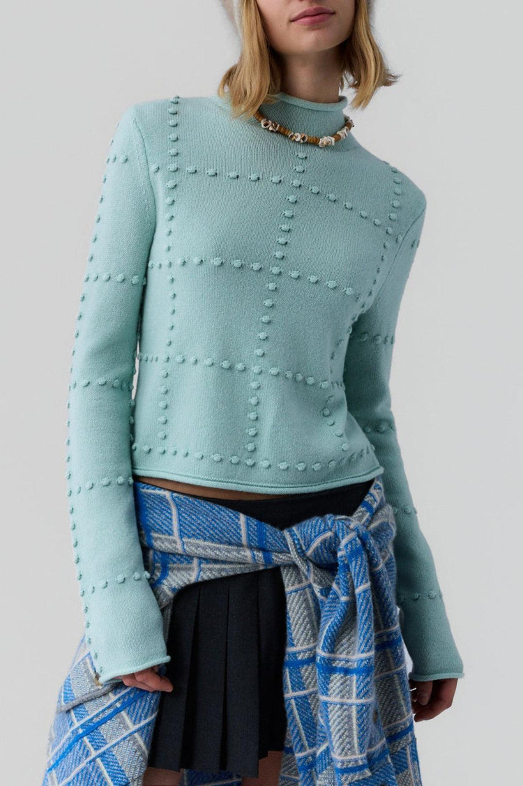 Guest In Residence-Popcorn top in cashmere blend seaglass-dgallerystore