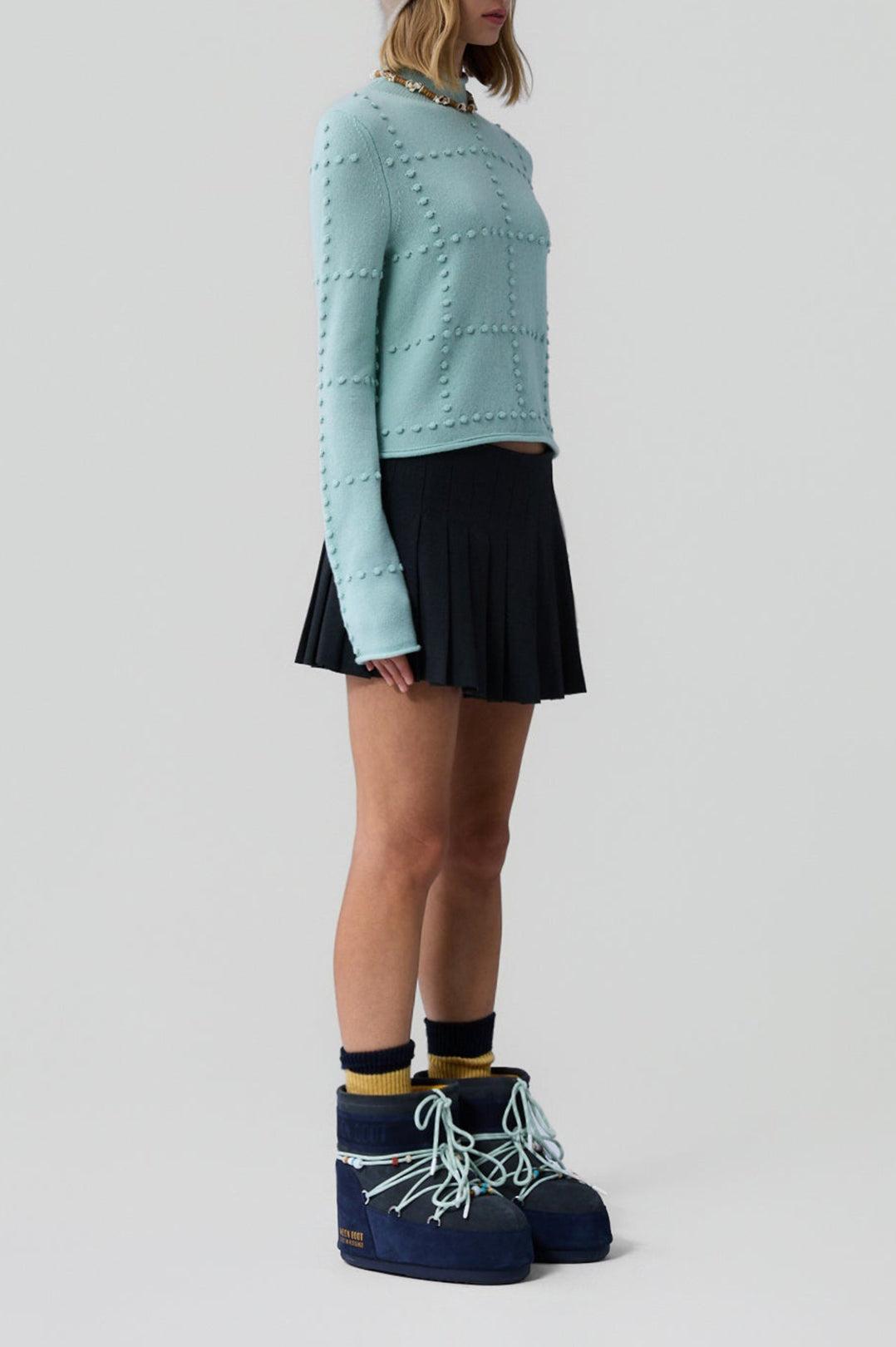 Guest In Residence-Popcorn top in cashmere blend seaglass-dgallerystore