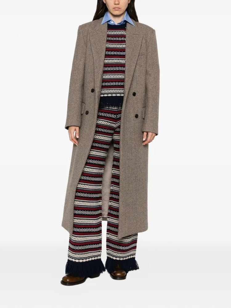 Guest In Residence-Western Stripe Crew Neck Sweater in Midnight Blue-dgallerystore