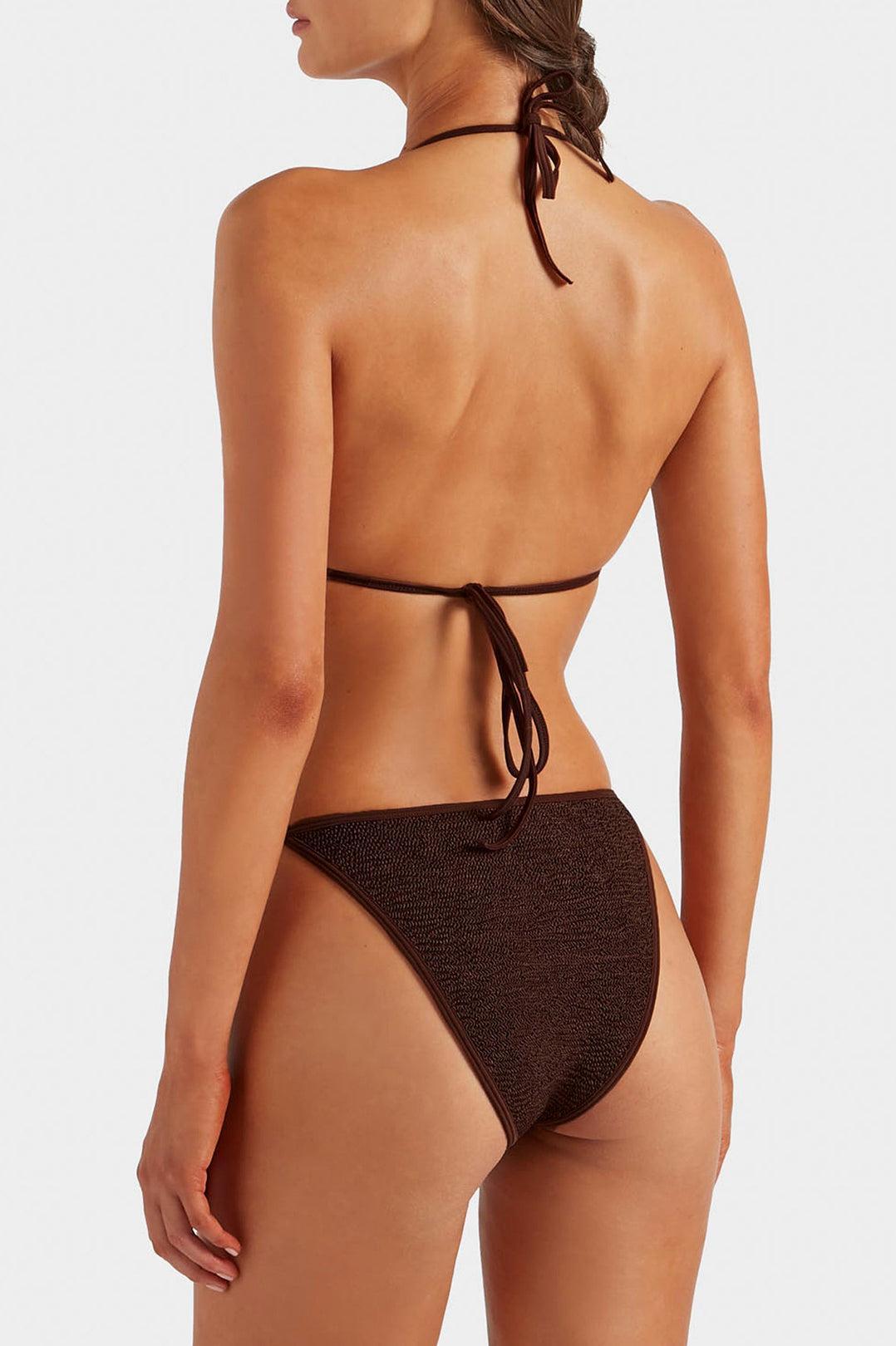 Hunza G-Gina beaded bikini metallic chocolate-dgallerystore