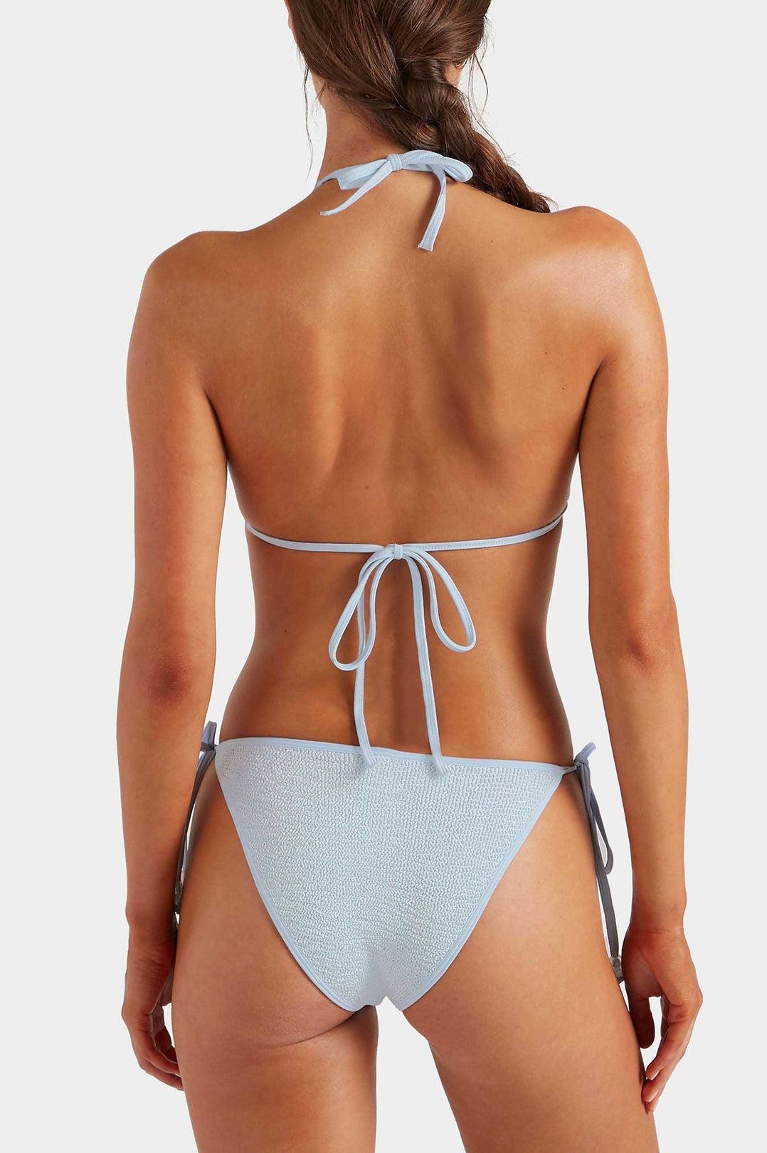 Hunza G-Gina beaded bikini metallic ice blue-dgallerystore