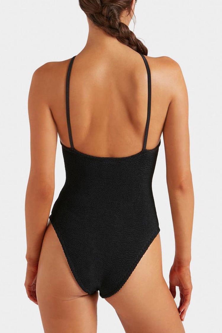 Hunza G-Jasmine swim with tonal hoop black-dgallerystore