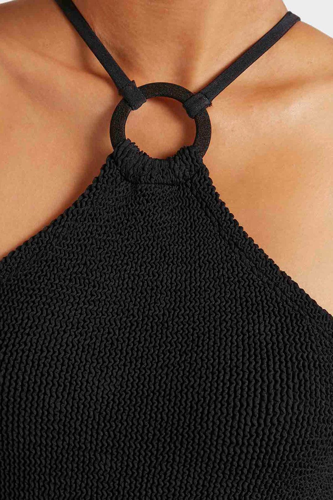 Hunza G-Jasmine swim with tonal hoop black-dgallerystore