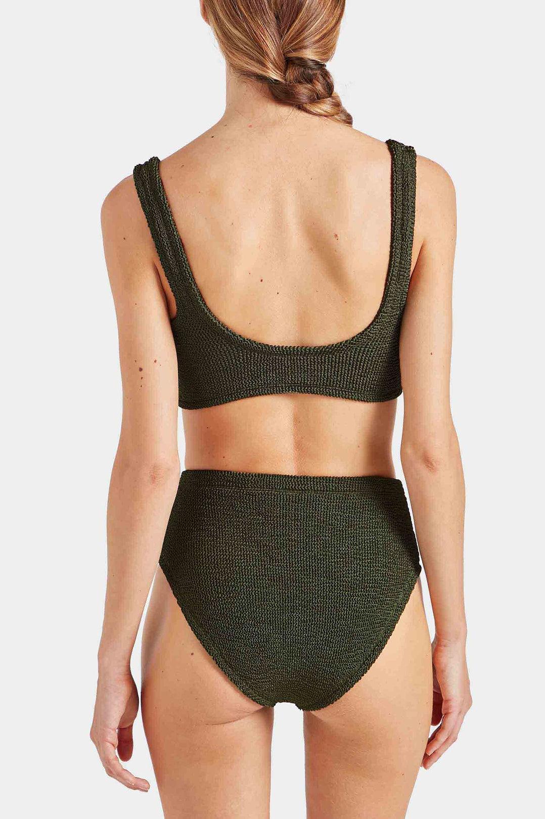 Hunza G-Nadine bikini with tonal hoops metallic khaki-dgallerystore