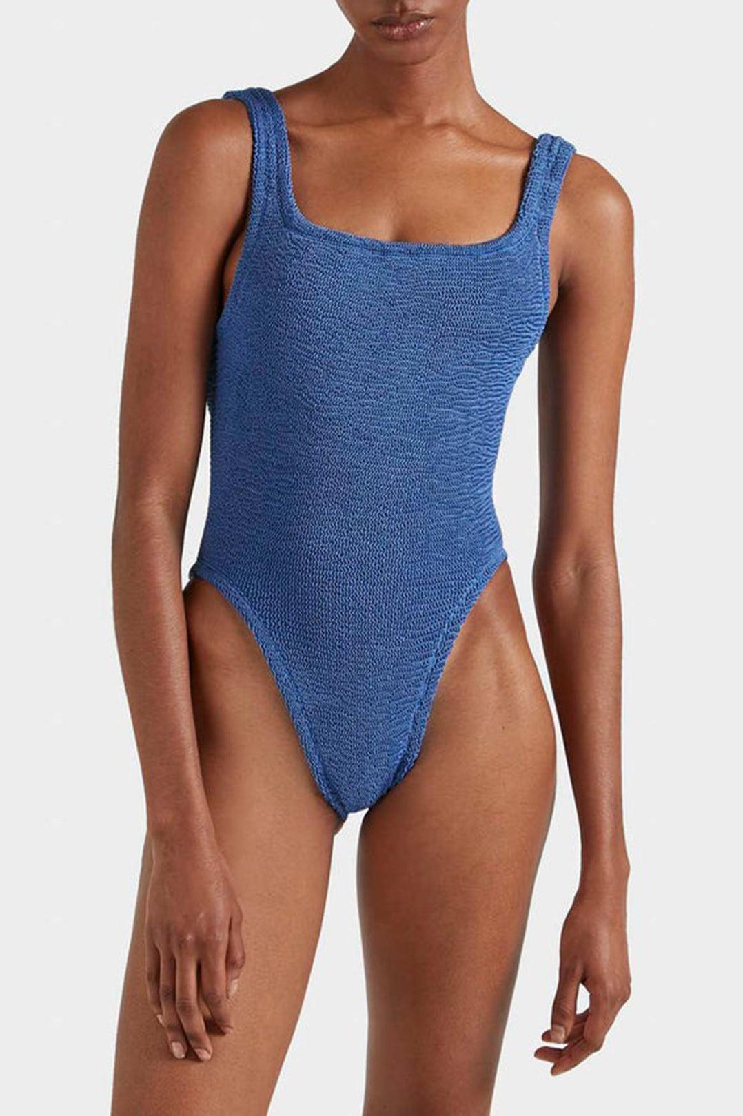 Hunza G-Square neck swim metallic denim-dgallerystore
