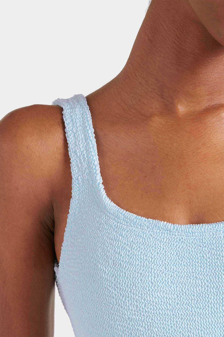 Hunza G-Square neck swim metallic ice blue-dgallerystore