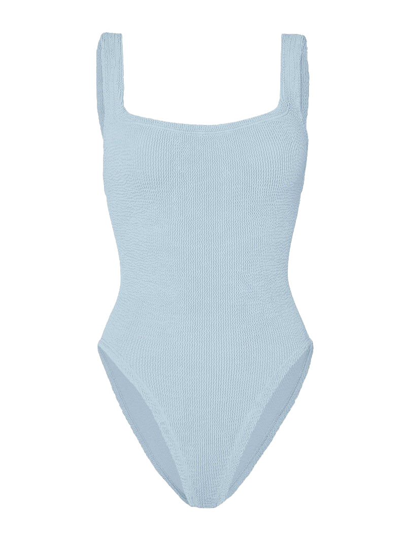 Hunza G-Square neck swim metallic ice blue-dgallerystore