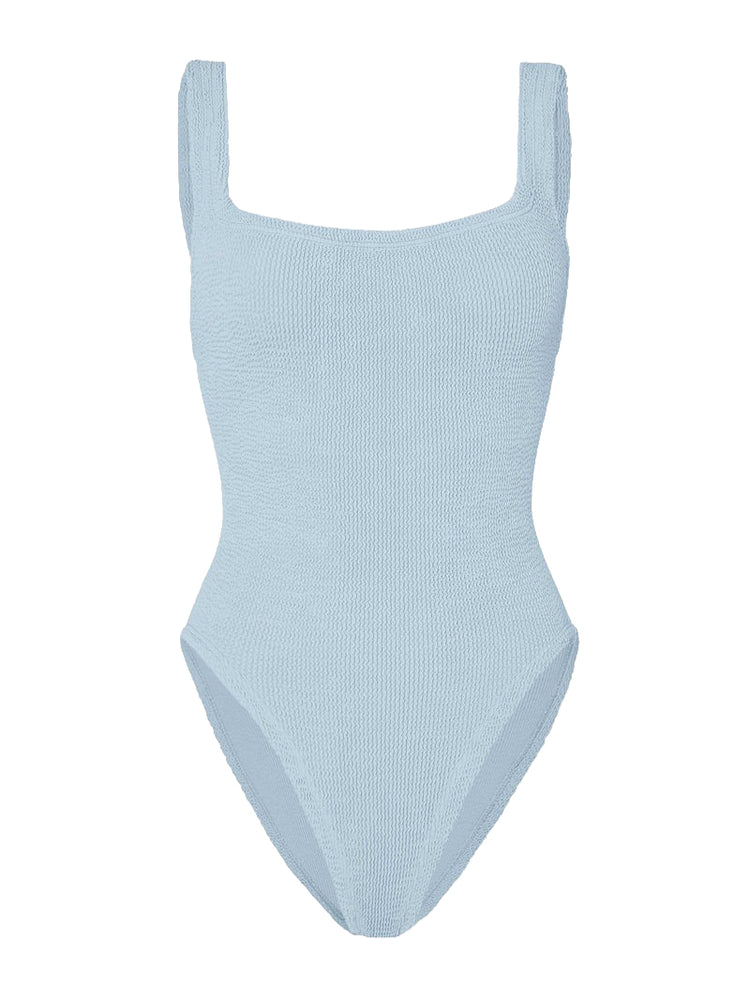 Hunza G-Square neck swim metallic ice blue-dgallerystore