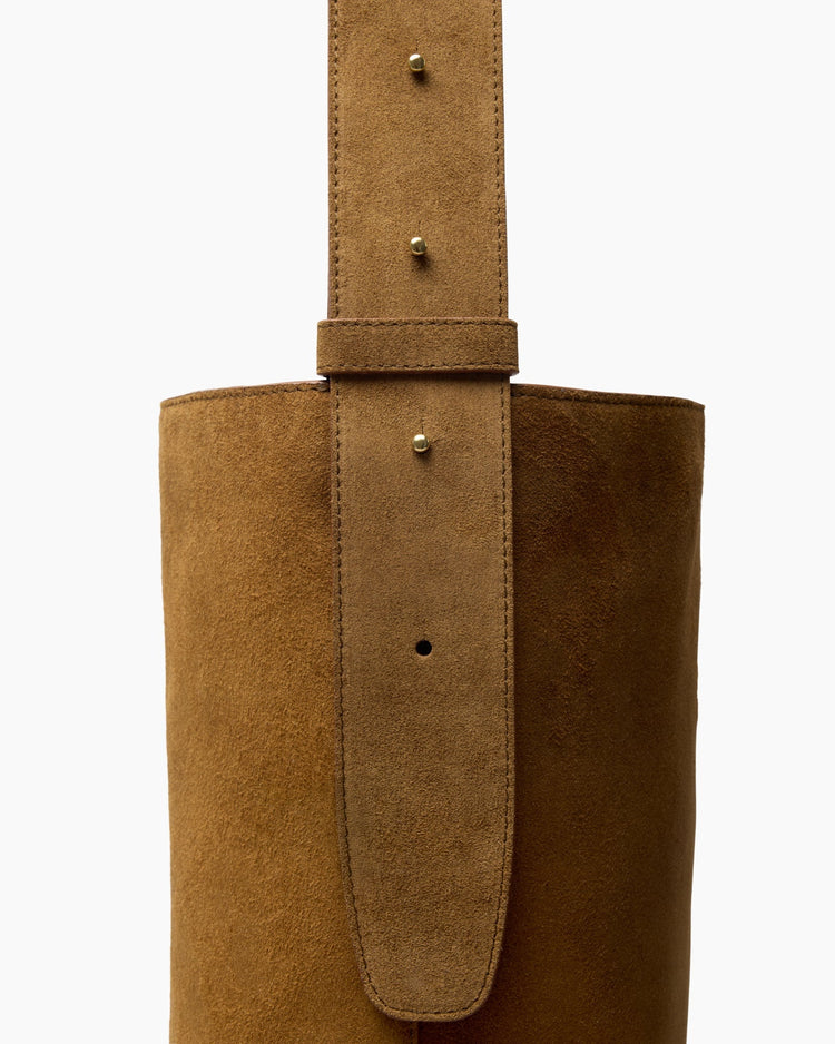 Lie Studio-The Norma Tote Maple Brown Suede-dgallerystore