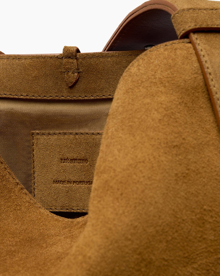Lie Studio-The Norma Tote Maple Brown Suede-dgallerystore
