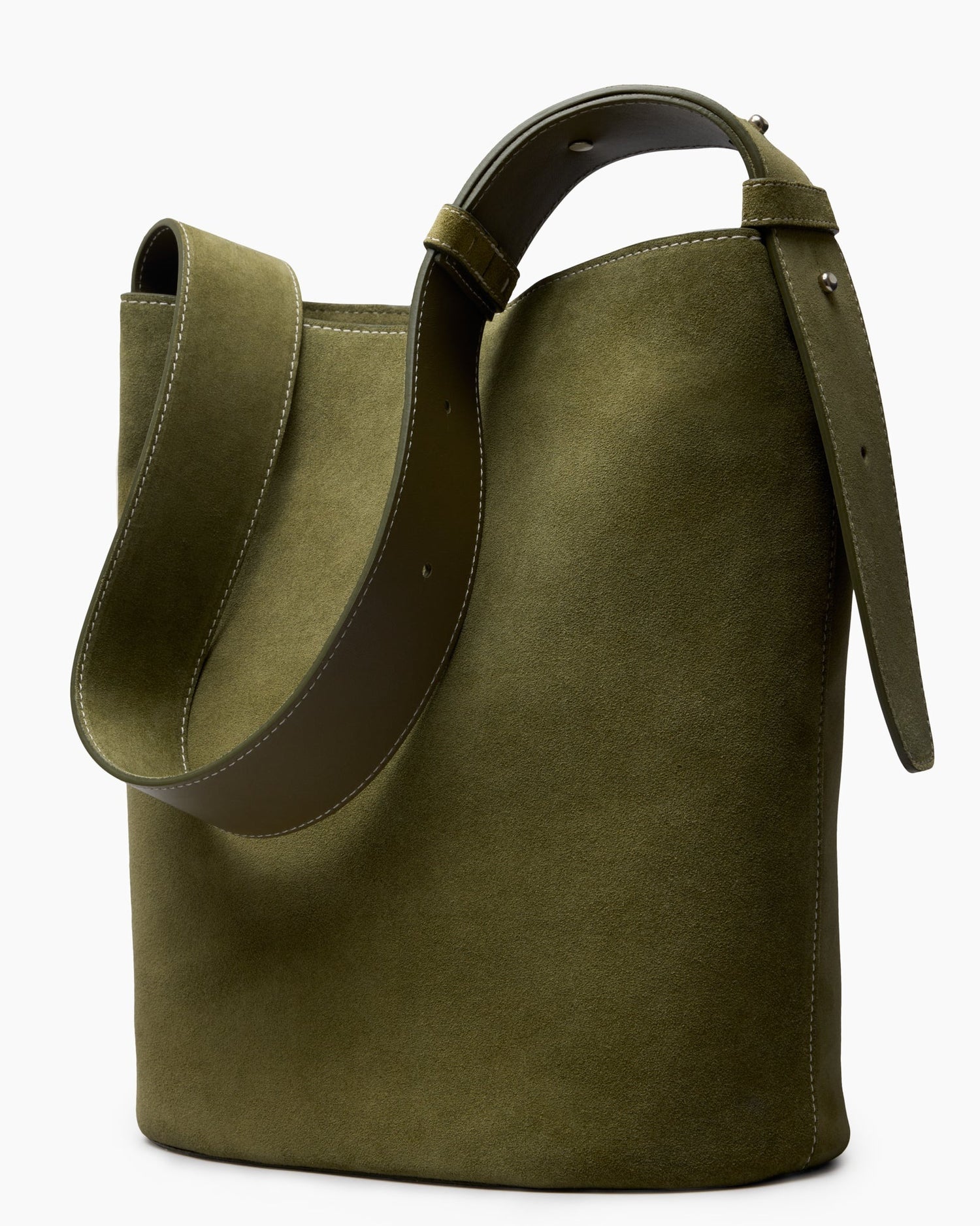 Lie Studio-The Norma Tote Moss Green Suede-dgallerystore