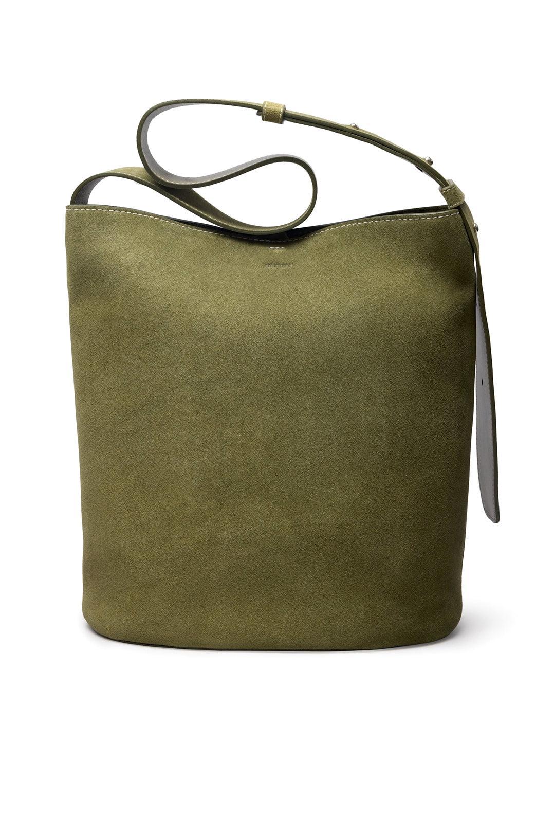 Lie Studio-The Norma Tote Moss Green Suede-dgallerystore