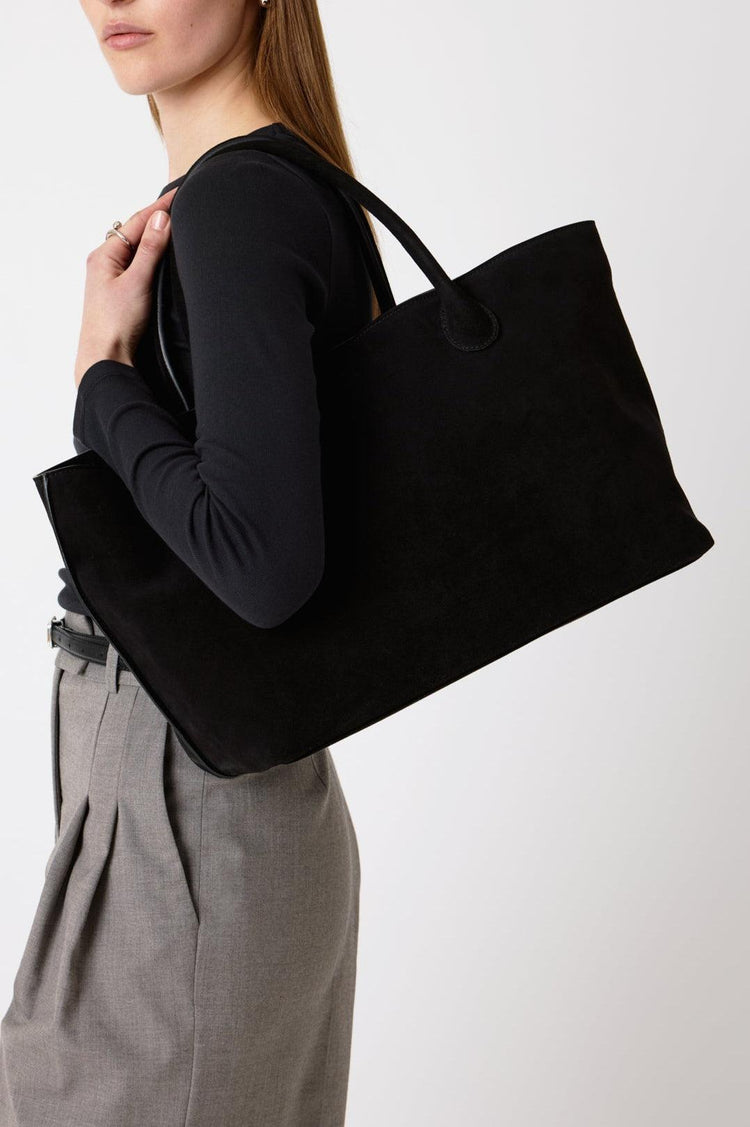 Lie Studio-The Grace tote black suede-dgallerystore