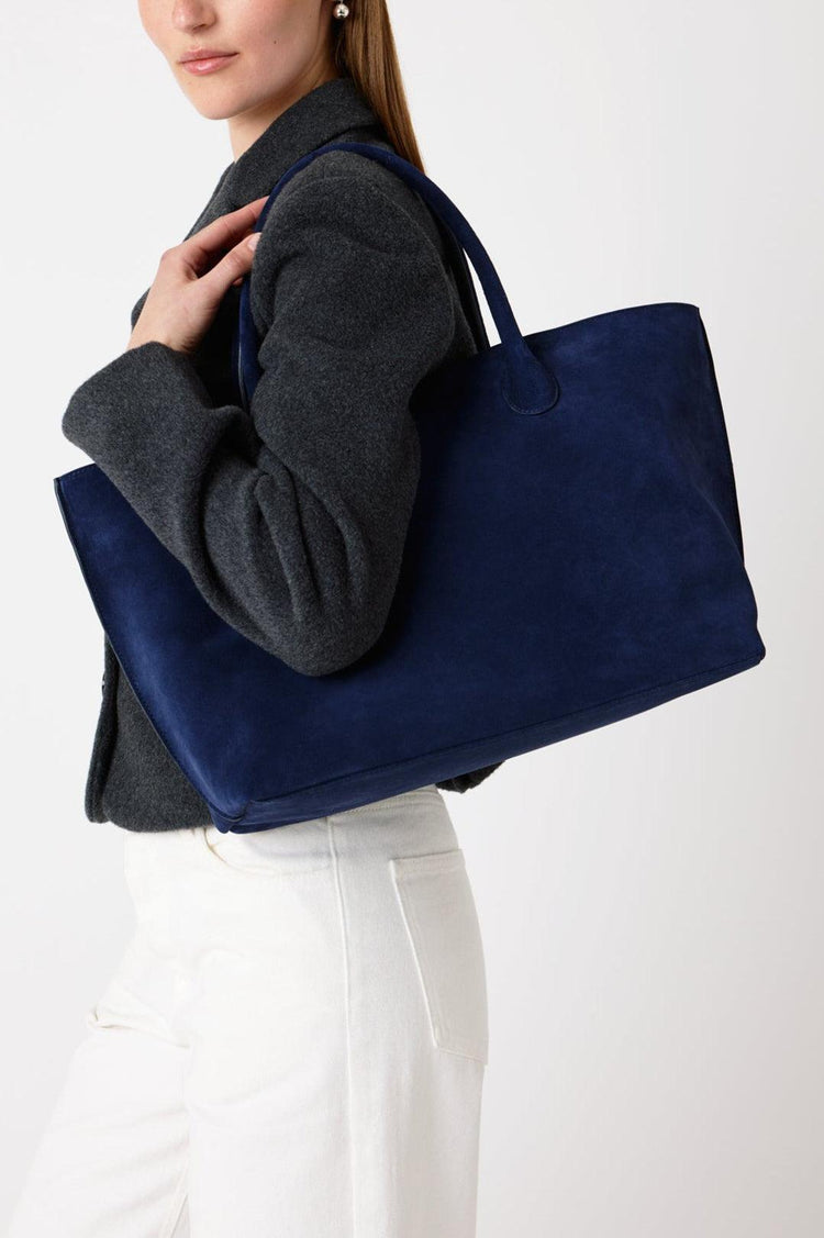 Lie Studio-The grace tote midnight blue suede-dgallerystore