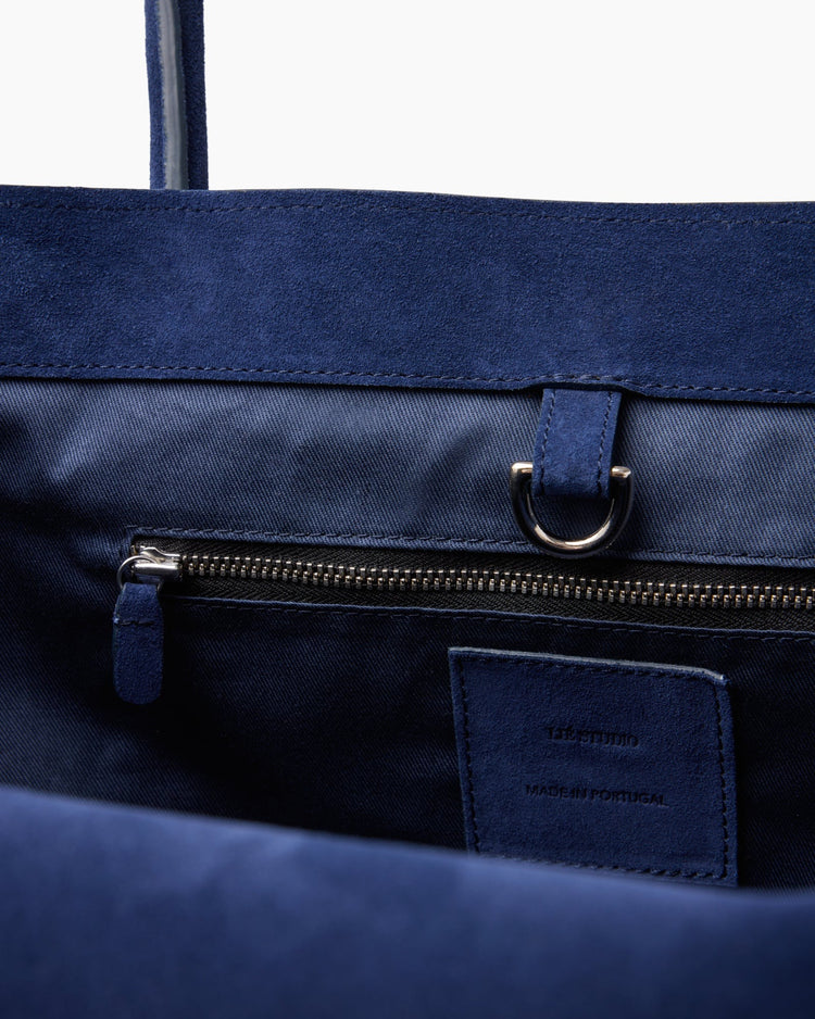 Lie Studio-The grace tote midnight blue suede-dgallerystore