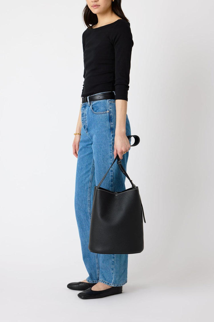 Lie Studio-The Norma tote black grosgrain-dgallerystore