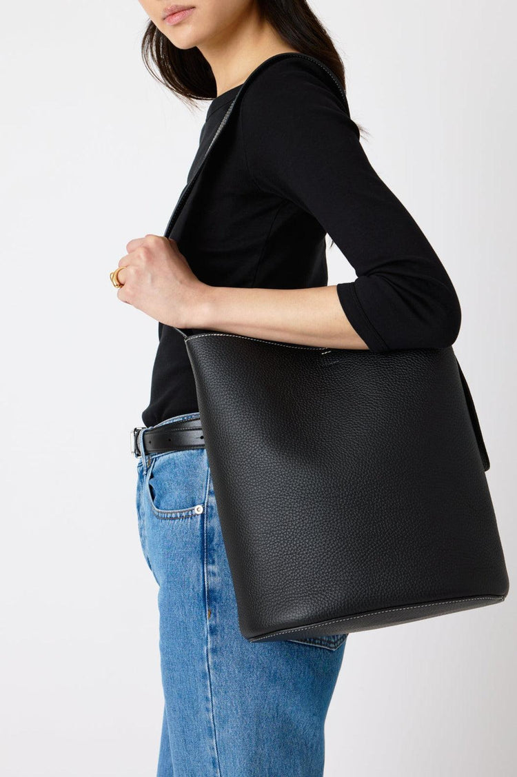 Lie Studio-The Norma tote black grosgrain-dgallerystore