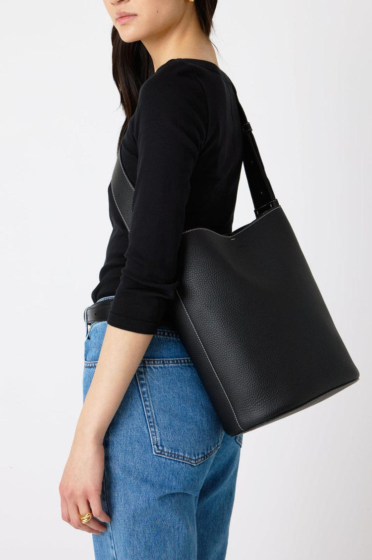 Lie Studio-The Norma tote black grosgrain-dgallerystore
