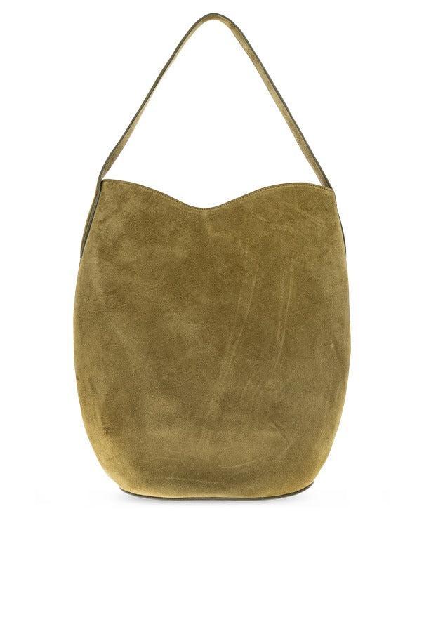 Liffner-Belted Bucket bag large army suede-dgallerystore