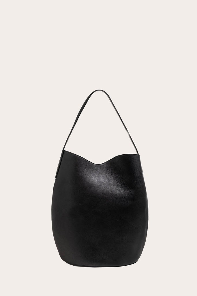 Liffner-Belted bucket bag large black vintage leather-dgallerystore