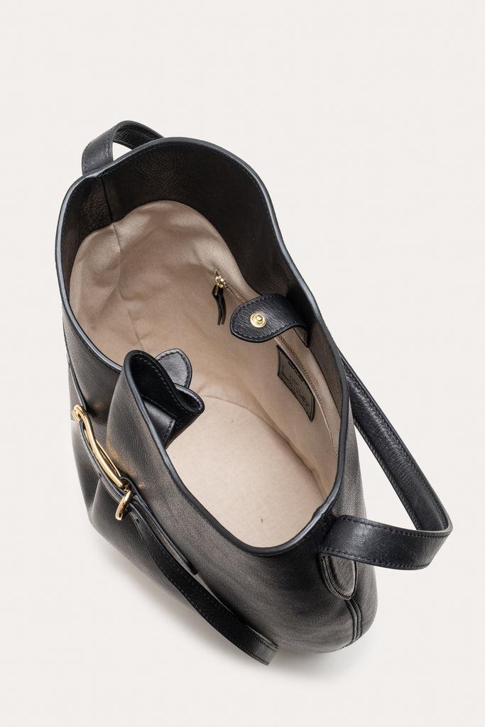 Liffner-Belted bucket bag large black vintage leather-dgallerystore