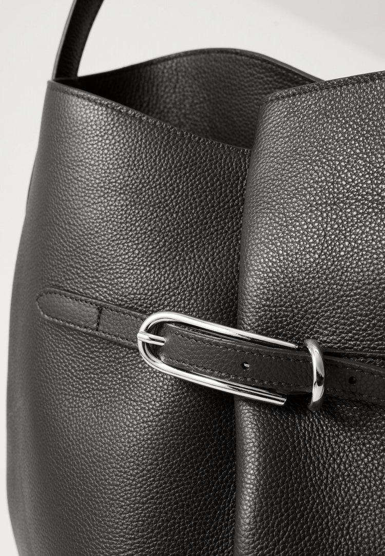 Liffner-Belted bucket bag large calf leather black-dgallerystore