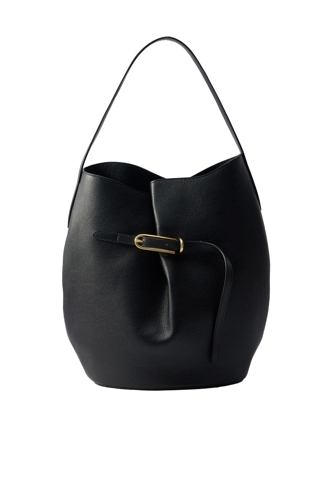 Liffner-Belted bucket bag large calf leather black-dgallerystore