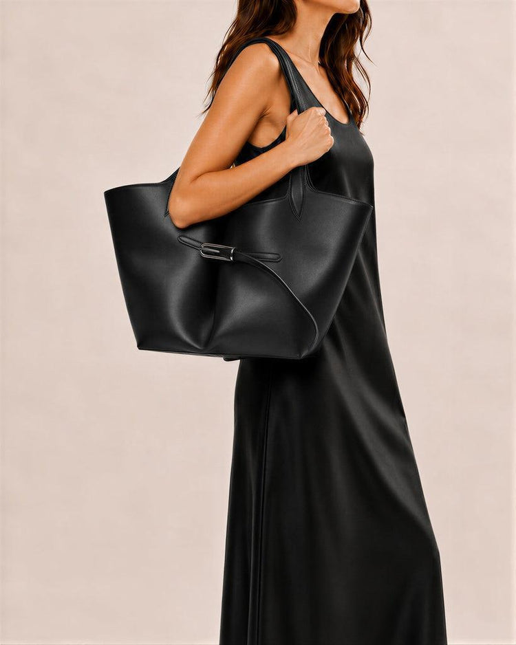 Liffner-Belted tote black-dgallerystore