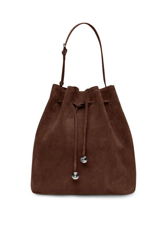Liffner-Charm bucket cow suede dark brown-dgallerystore