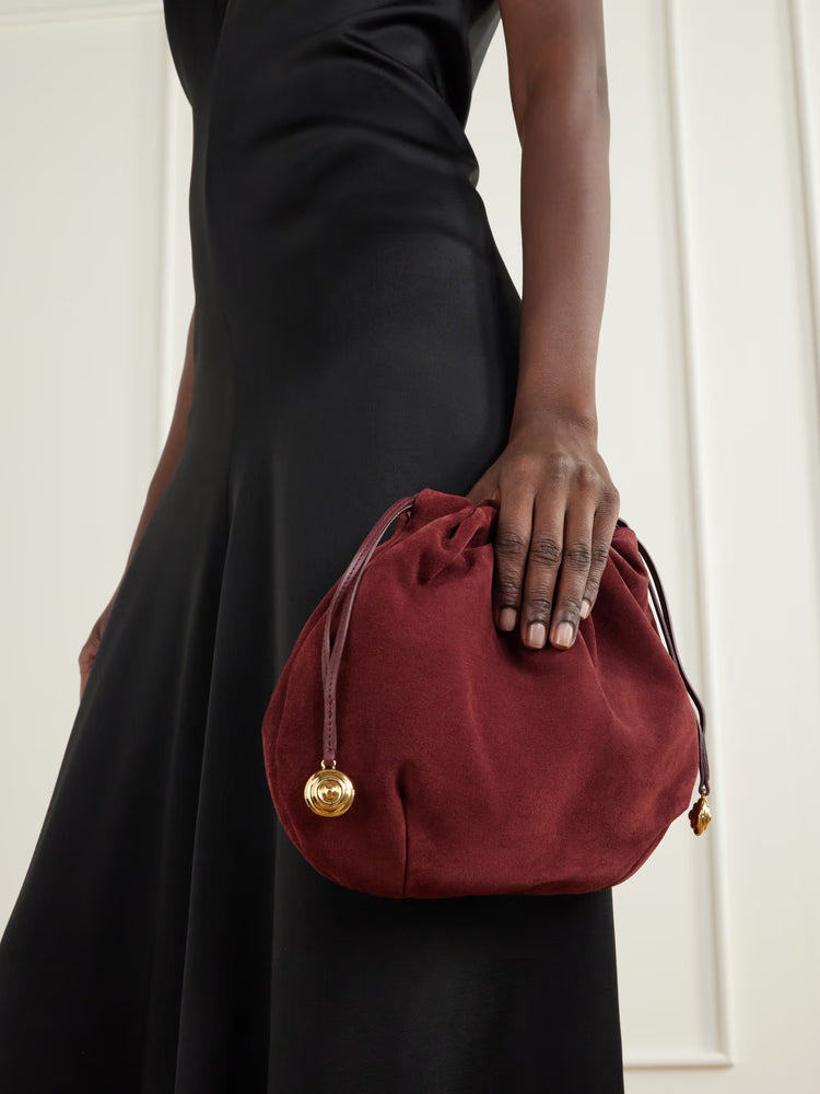 Liffner-Charm pouch suede burgundy-dgallerystore