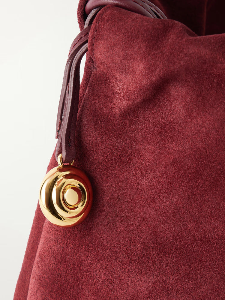 Liffner-Charm pouch suede burgundy-dgallerystore