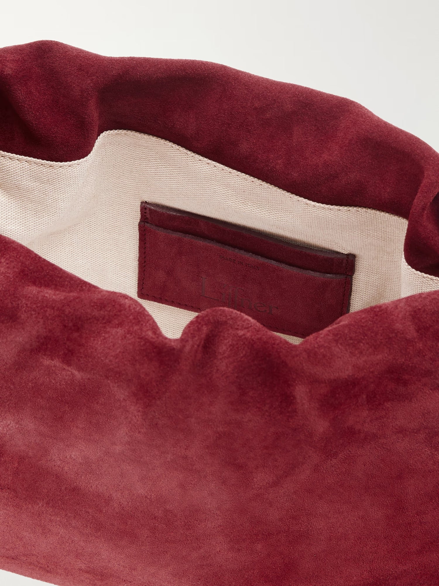 Liffner-Charm pouch suede burgundy-dgallerystore