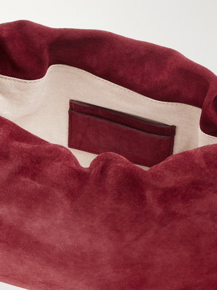 Liffner-Charm pouch suede burgundy-dgallerystore