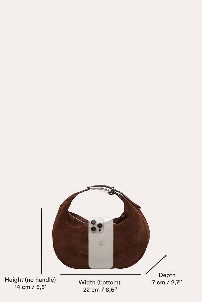 Liffner-Moon Pouch Dark Brown Suede-dgallerystore