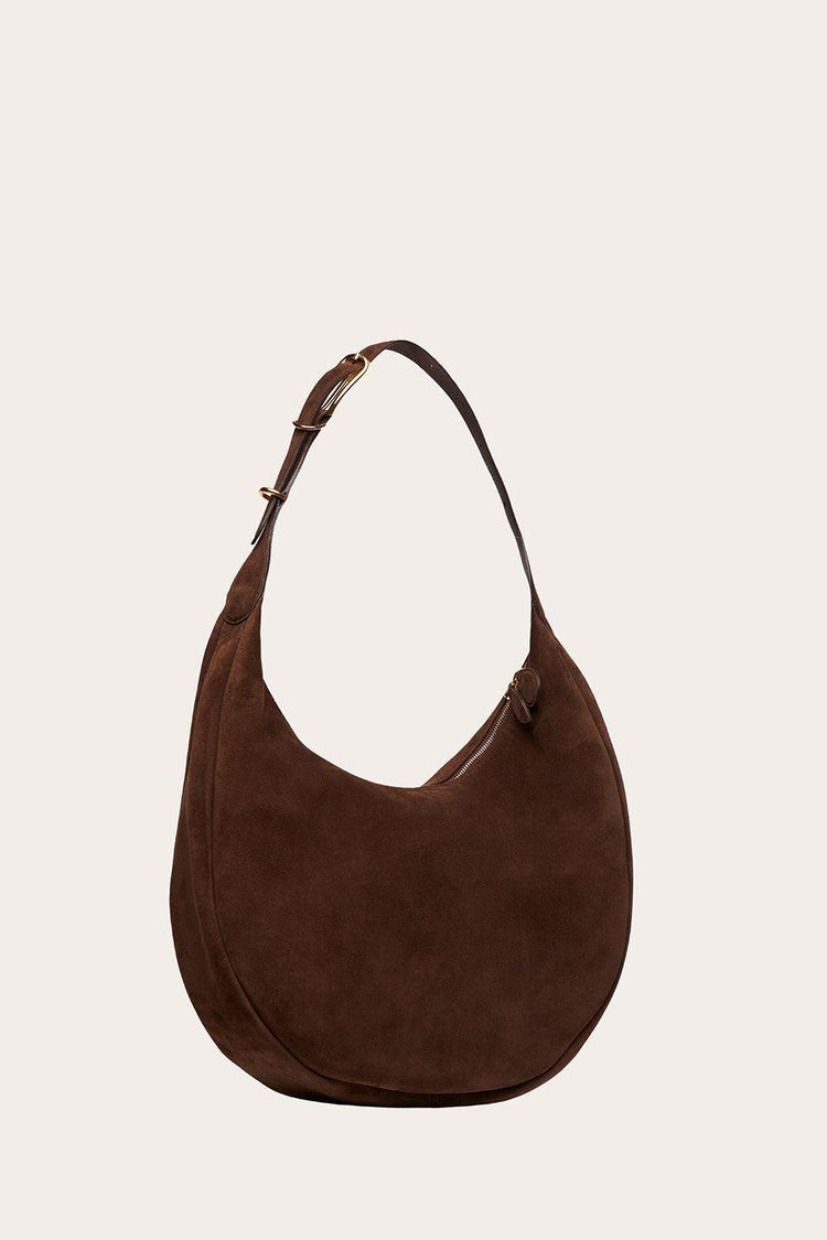 Liffner-Moon hobo dark brown suede-dgallerystore