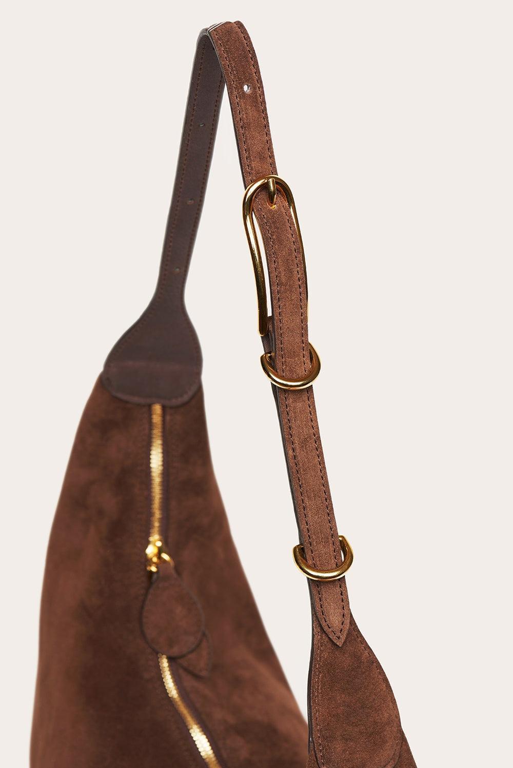 Liffner-Moon hobo dark brown suede-dgallerystore